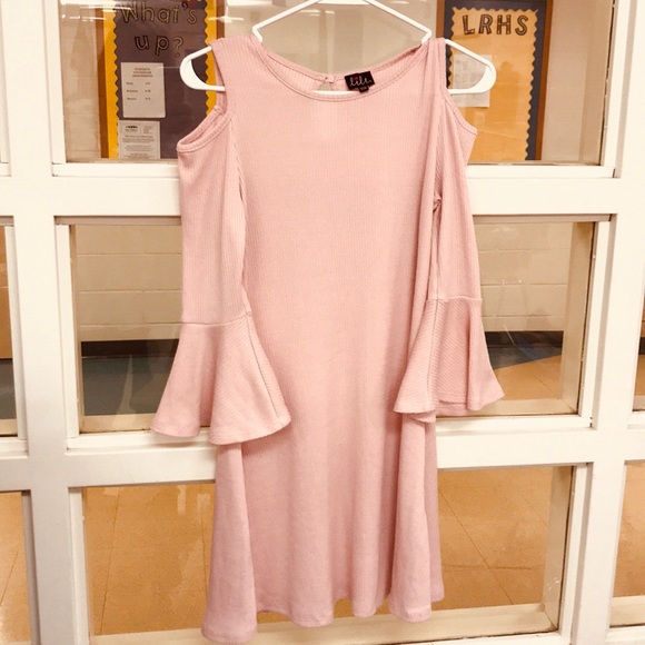 Lilt Dresses & Skirts - Fit and Flare Dress Bell Sleeves Cold Shoulders